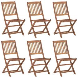Chaises pliables d'ext&eacute;rieur lot de 6 Bois d'acacia solide