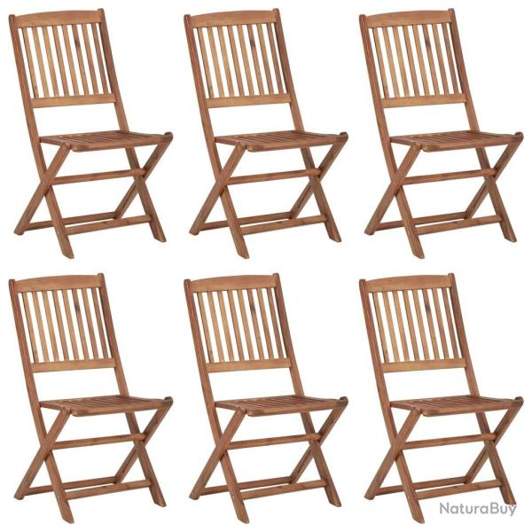 Chaises pliables d'ext�rieur lot de 6 Bois d'acacia solide