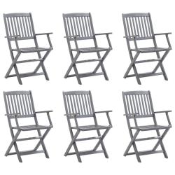 Chaises pliables d'ext&eacute;rieur lot de 6 Bois d'acacia solide