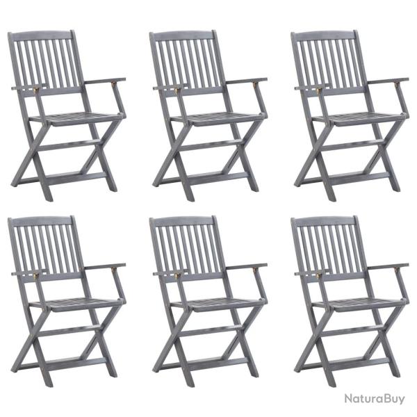 Chaises pliables d'extrieur lot de 6 Bois d'acacia solide