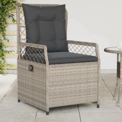 Chaises inclinables de jardin lot de2 gris clair r&eacute;sine tress&eacute;e