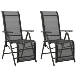 Chaises inclinables de jardin lot de 2 Textil&egrave;ne et aluminium