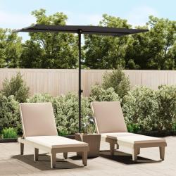 Parasol de jardin avec m&acirc;t en aluminium 180x110 cm Noir