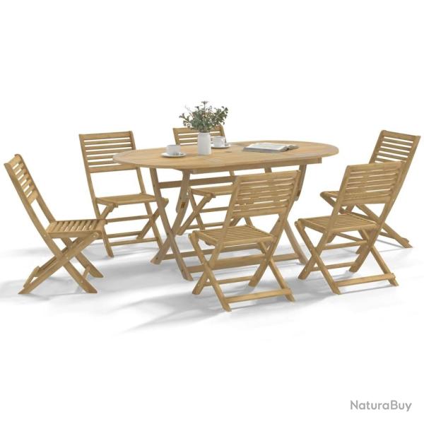 Chaises pliables de jardin lot de 6 bois massif d'acacia