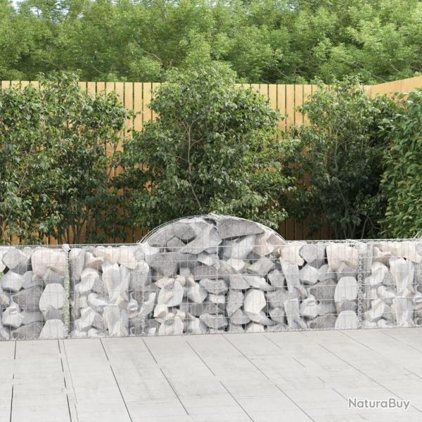 Paniers � gabions arqu�s 6 pcs 200x30x60/80 cm Fer galvanis�