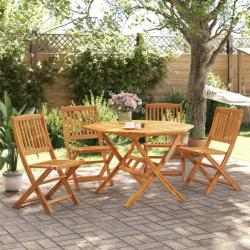 Ensemble &agrave; manger de jardin pliable 5 pcs bois massif d'acacia
