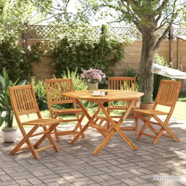 Ensemble � manger de jardin pliable 5 pcs bois massif d'acacia