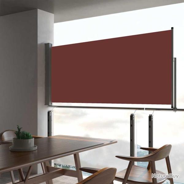 Auvent lat�ral r�tractable de patio 60x300 cm Marron