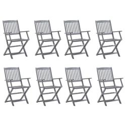 Chaises pliables d'ext&eacute;rieur lot de 8 Bois d'acacia solide
