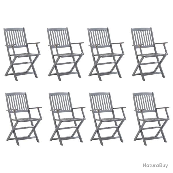 Chaises pliables d'ext�rieur lot de 8 Bois d'acacia solide
