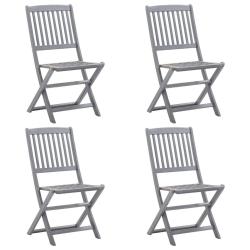 Chaises pliables d'ext&eacute;rieur lot de 4 Bois d'acacia solide