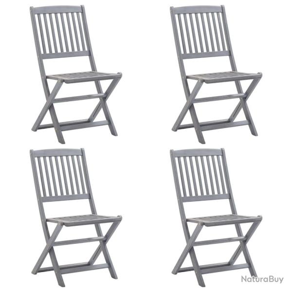 Chaises pliables d'extrieur lot de 4 Bois d'acacia solide