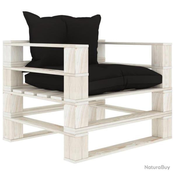 Canap� palette de jardin avec coussins noir Bois