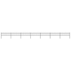 Cl&ocirc;ture de jardin avec arceau en acier 1248 x 60 cm Noir