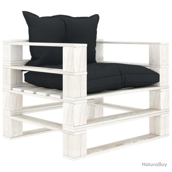 Canap� palette de jardin avec coussins anthracite Bois
