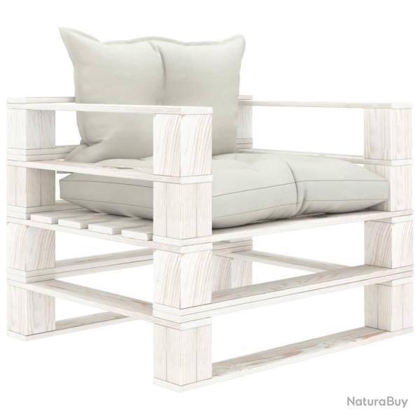 Canap� palette de jardin avec coussins beige Bois