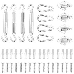 Jeu d'accessoires de voile d'ombrage 12 pcs Acier inoxydable