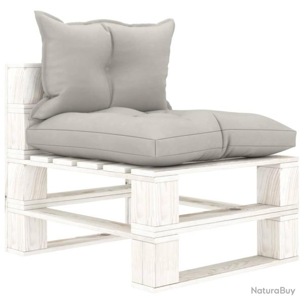 Canap� de milieu palette de jardin avec coussins taupe Bois