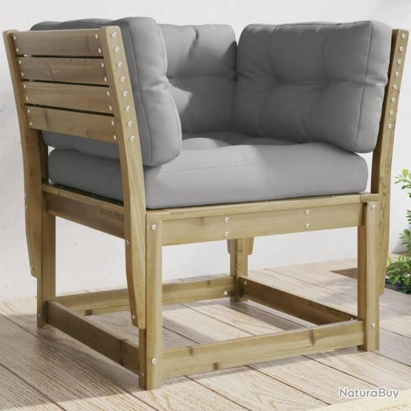 Canap� de jardin accoudoirs avec coussins bois pin impr�gn�