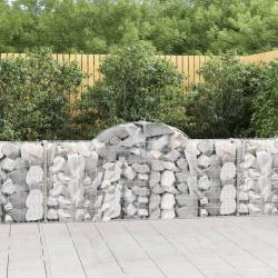 Paniers &agrave; gabions arqu&eacute;s 4 pcs 200x30x80/100 cm Fer galvanis&eacute;