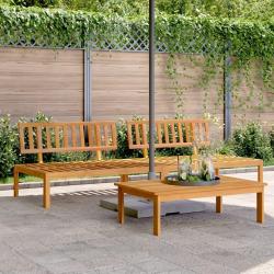 Canap&eacute;s centraux palette de jardin 2 pcs bois massif d'acacia