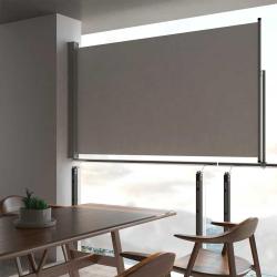 Auvent lat&eacute;ral r&eacute;tractable de patio 140 x 300 cm Gris