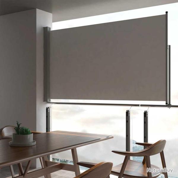 Auvent lat�ral r�tractable de patio 140 x 300 cm Gris