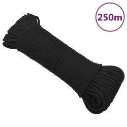Corde de bateau Noir complet 4 mm 250 m polypropyl&egrave;ne