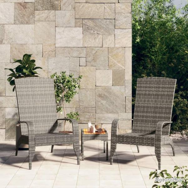 Chaise de jardin Adirondack Gris R�sine tress�e