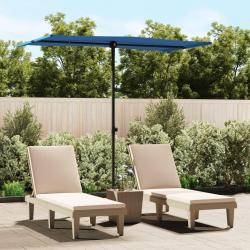 Parasol de jardin avec m&acirc;t en aluminium 180x110 cm Bleu azur&eacute;
