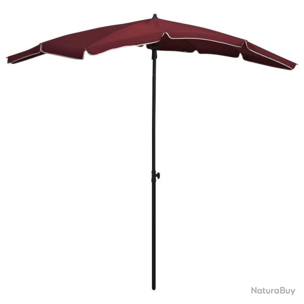 Parasol de jardin avec m�t 200x130 cm rouge bordeaux