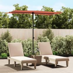 Parasol de jardin avec m&acirc;t en aluminium 180x110 cm Terre cuite