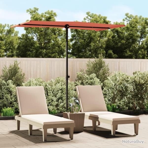 Parasol de jardin avec m�t en aluminium 180x110 cm Terre cuite