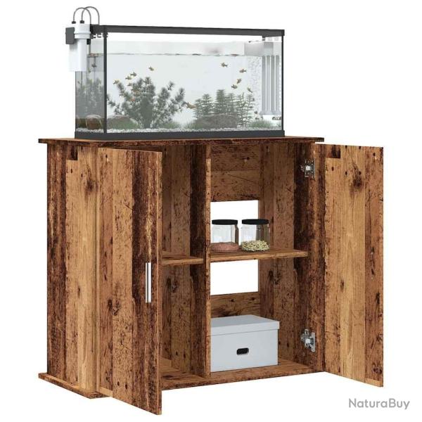 Support pour aquarium vieux bois 81x36x73 cm bois d'ing�nierie
