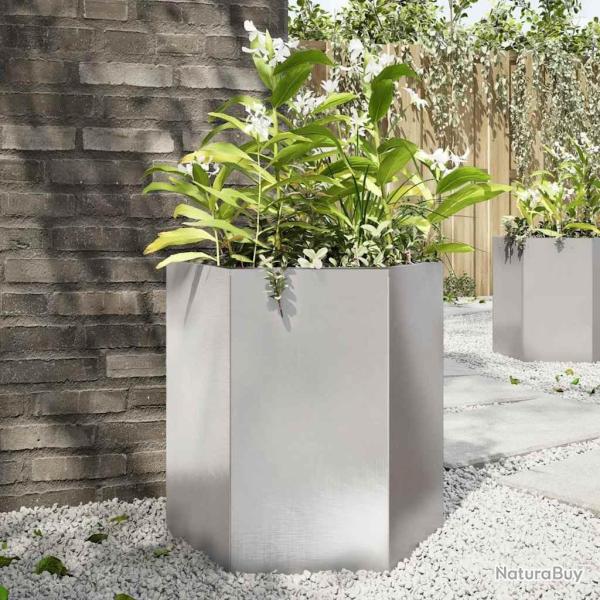 Jardini�re hexagone 46x40x45 cm acier inoxydable