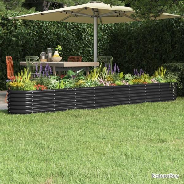 Lit sur�lev� de jardin Acier enduit de poudre Anthracite
