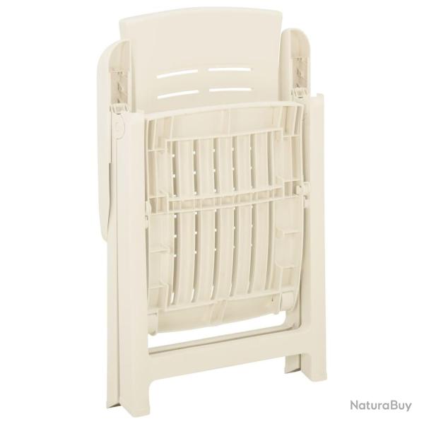Chaises inclinables de jardin lot de 2 Plastique Blanc