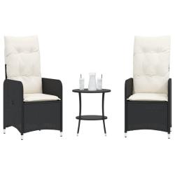 Chaises inclinables de jardin lot de 2 et table r&eacute;sine tress&eacute;e