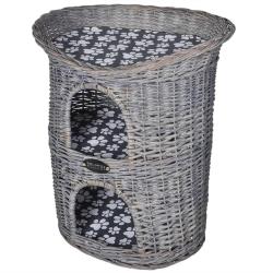 Arbre/maison 2 niveaux &agrave; chat avec coussin Saule