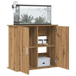 Support d'aquarium ch&ecirc;ne artisanal 81x36x73 cm bois ing&eacute;nierie