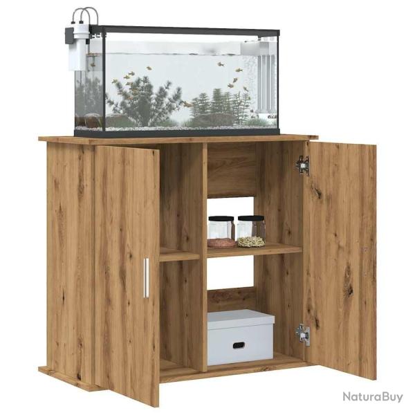Support d'aquarium ch�ne artisanal 81x36x73 cm bois ing�nierie