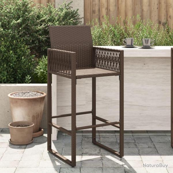 Tabourets de bar de jardin lot de 2 marron r�sine tress�e