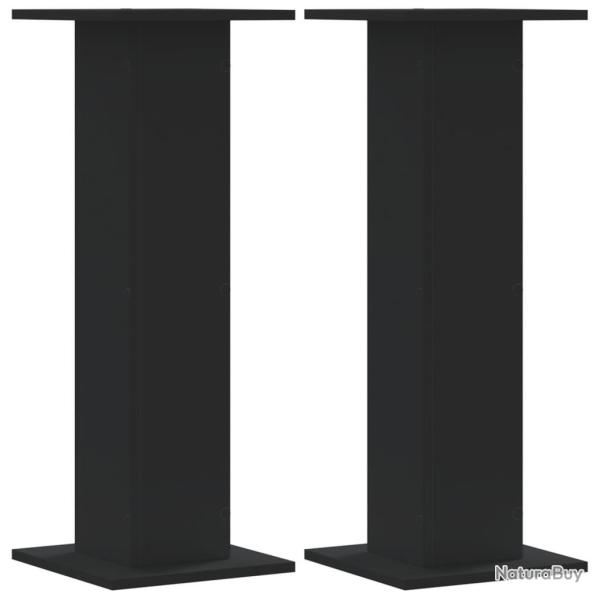 Supports pour plantes 2 pcs noir 30x30x80 cm bois d'ingnierie