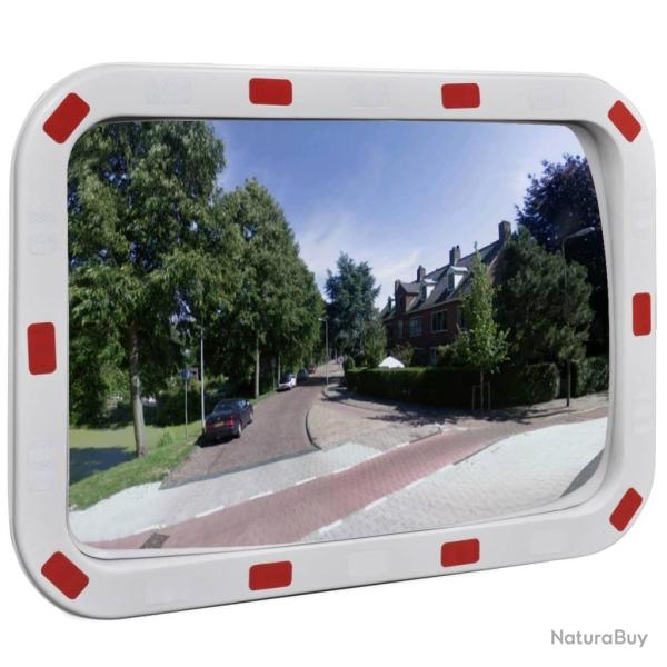 Miroir de trafic convexe rectangulaire 40x60cm avec r�flecteurs
