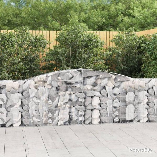 Paniers � gabions arqu�s 2 pcs 400x30x100/120 cm Fer galvanis�