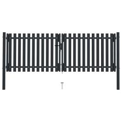 Portail double en acier 300 x 75 cm anthracite