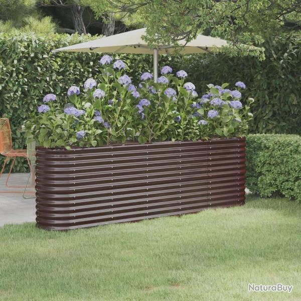 Lit sur�lev� de jardin Acier enduit de poudre marron