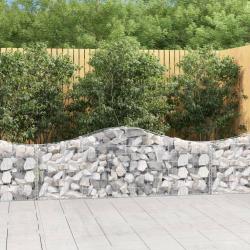 Paniers &agrave; gabions arqu&eacute;s 5 pcs 200x30x60/80 cm Fer galvanis&eacute;