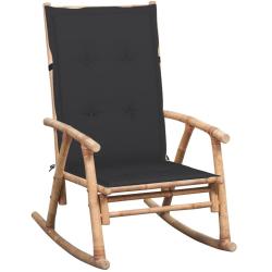 Chaise &agrave; bascule avec coussin Bambou