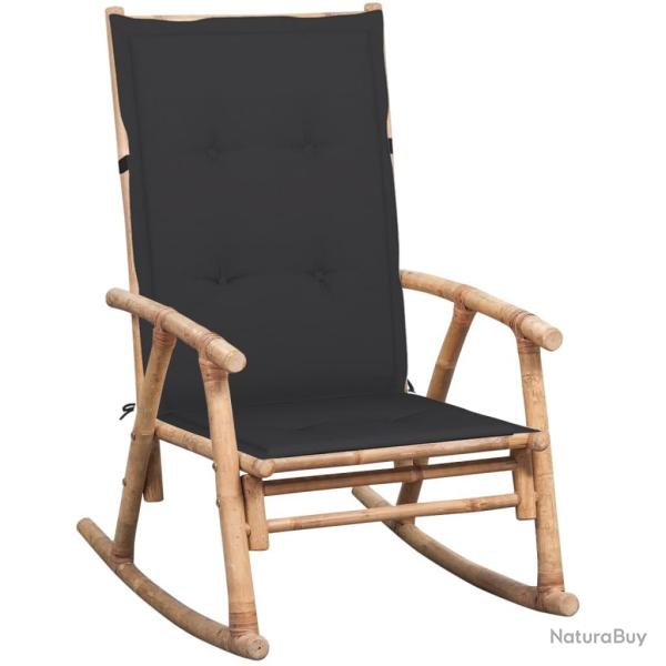 Chaise � bascule avec coussin Bambou